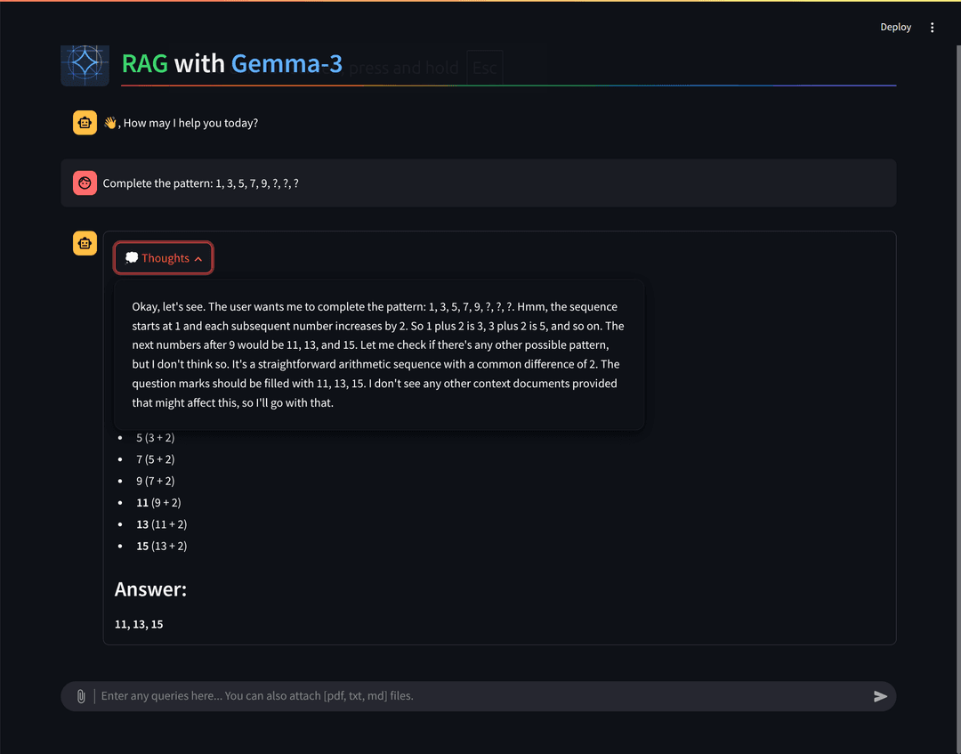 RAG reasoning support